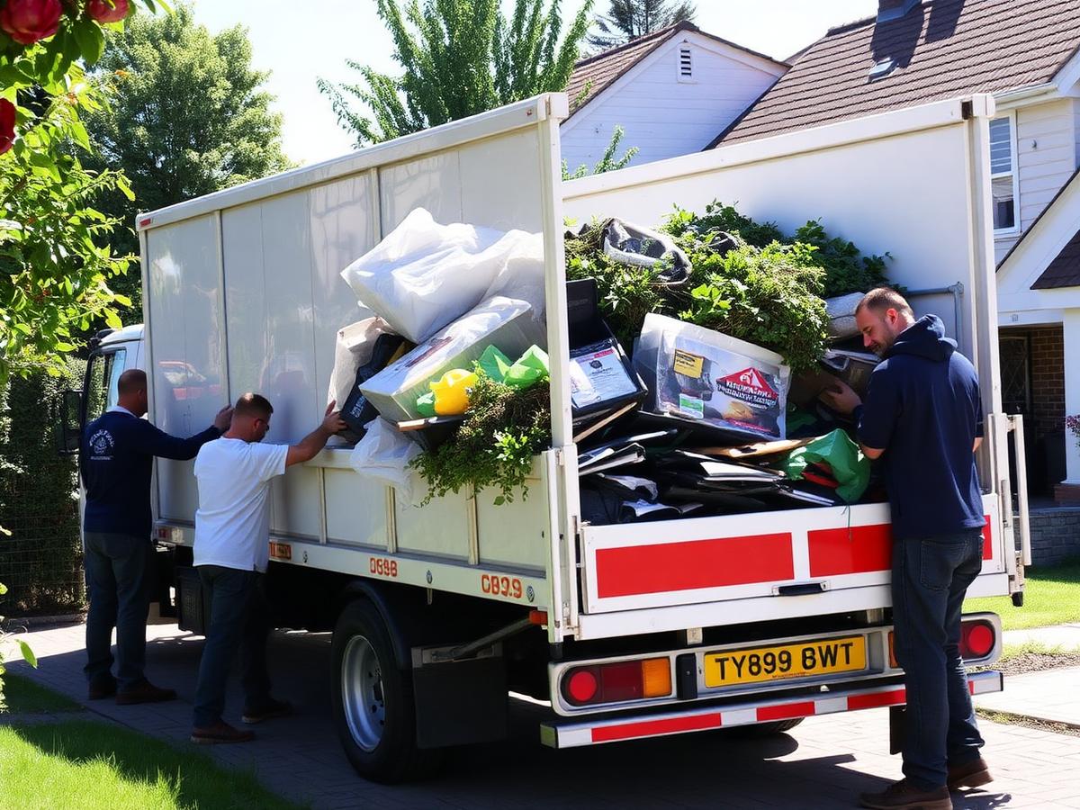 Coast Clear team loading rubbish and green waste into the trailer